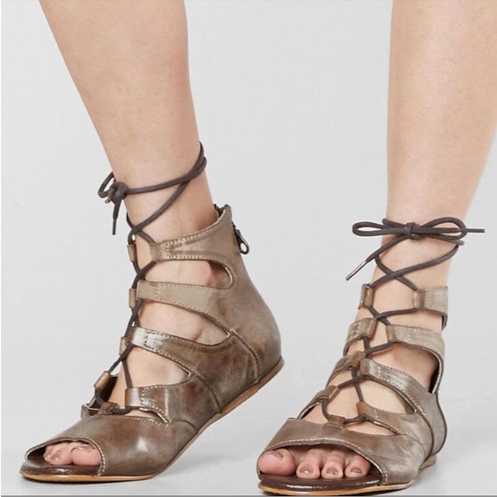 NWT Bed Stu Roan Women’s Winnie Leather Strappy Gladiator Sandal Size 6 In Tan - Picture 2 of 12